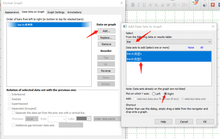 Graphpad绘制双Y轴柱状图和线图 – 王进的个人网站